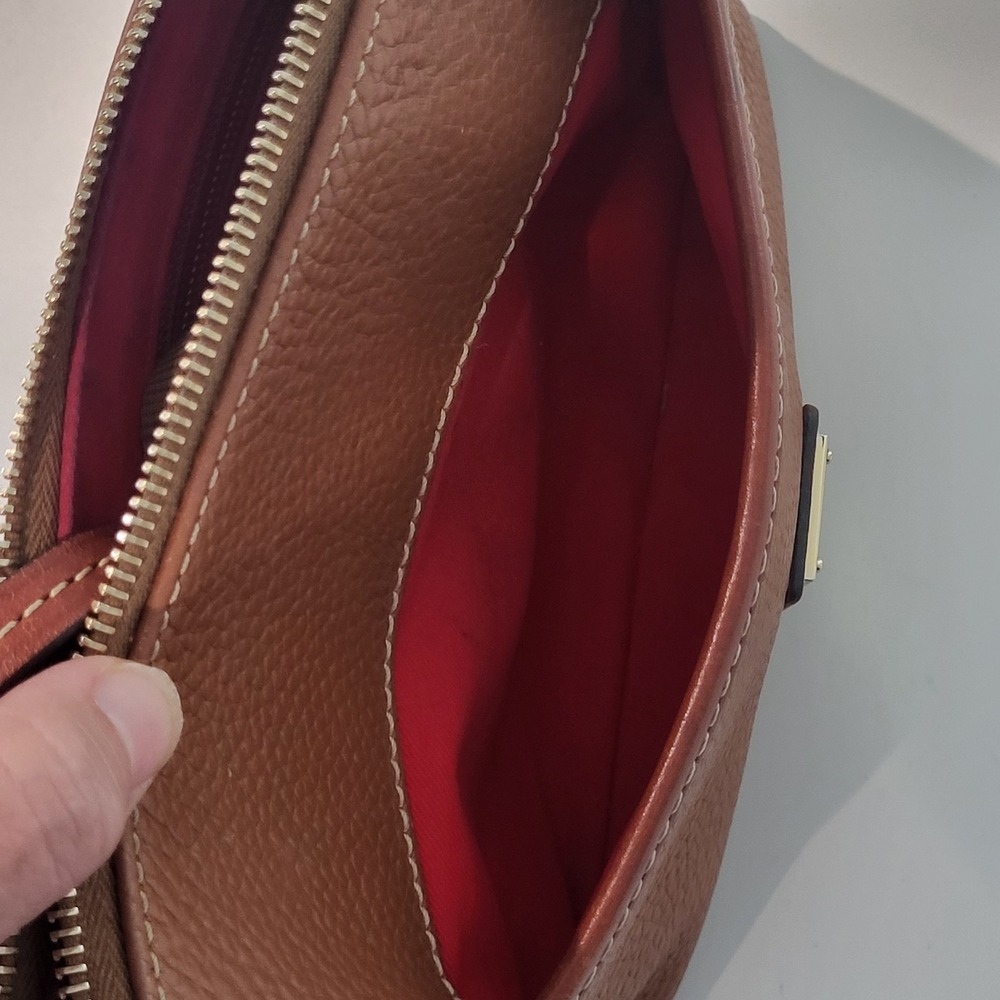 Dooney & Bourke Pebble Grain Ginger Crossbody Shoulder Bag Red Interior - Picture 3 of 10